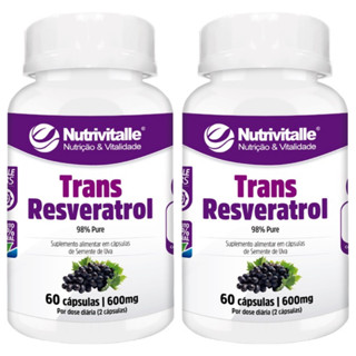 KIT 2 UN - TRANS RESVERATROL 1000MG 60 CAPSULAS NUTRIVITALLE em Oferta na Shopee