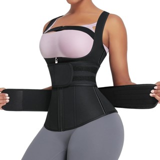 Cinta feminina com faixa de suporte para o seio. Colete de neoprene para treino. Cinta de alta densidade. sauna, 2 tiras, colete de suor