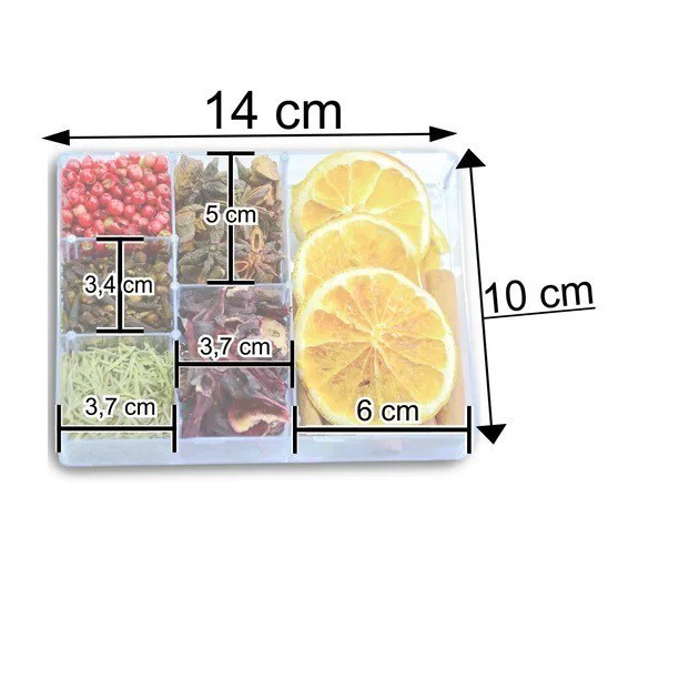 Caixa Acrílica 6 Divisórias p/ GIN, Lembrancinha, Chá, Especiarias, Brigadeiro, Chimarrão MR