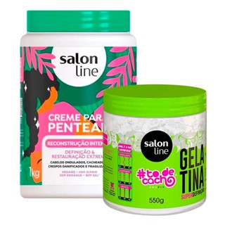 Kit Creme De Pentear Salon Line Reconstrução Intensa 1kg e Gelatina Salon Line 550g