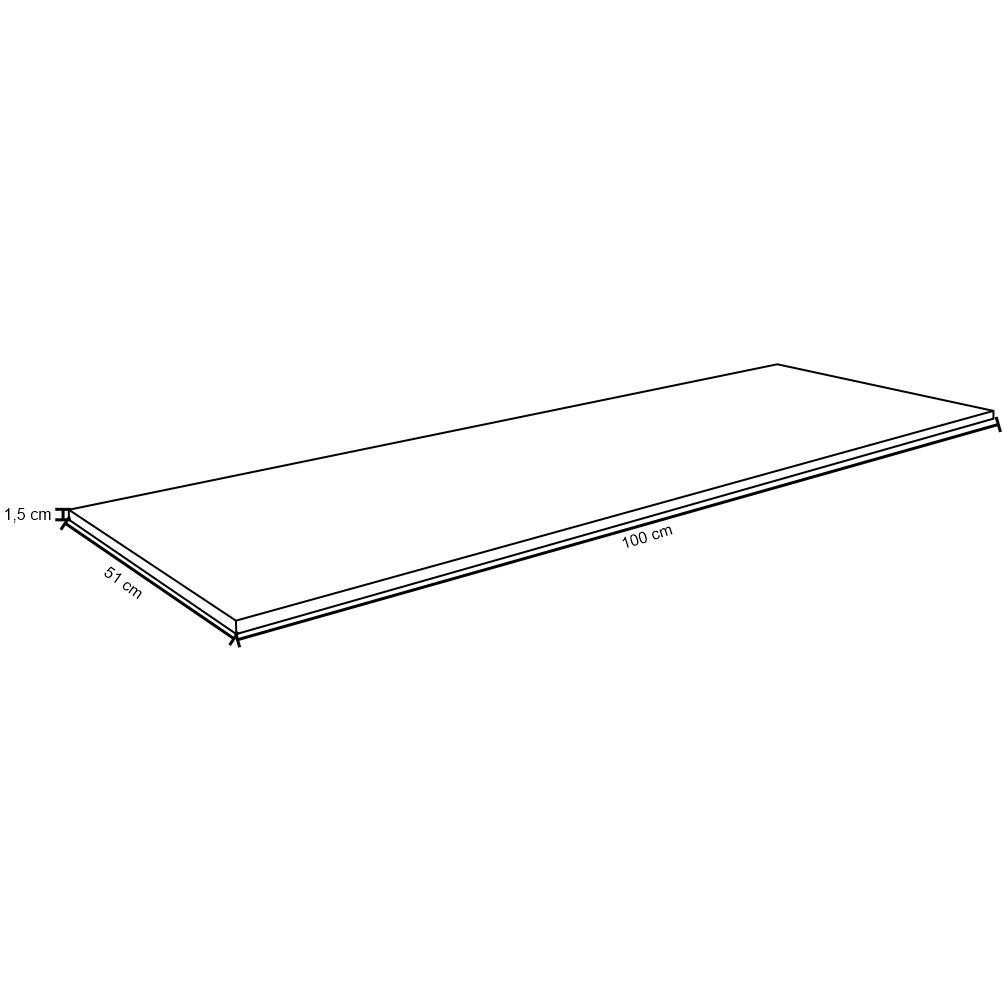 Detalhes do Tampo Para Balcão de Cozinha 100cm MDP Preto - AJL Móveis
