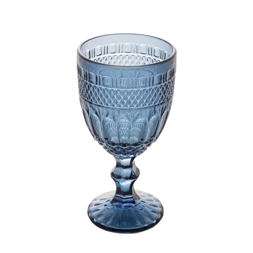 6 Taças Wolff Brand de Vidro Azul Escuro 345ml - Home & Living