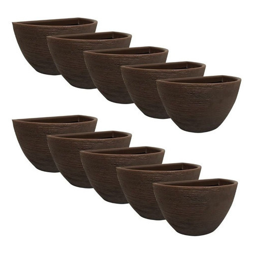 Kit 10 Vasos de Parede Marrom para Jardim Vertical 18x33 em Oferta na Shopee