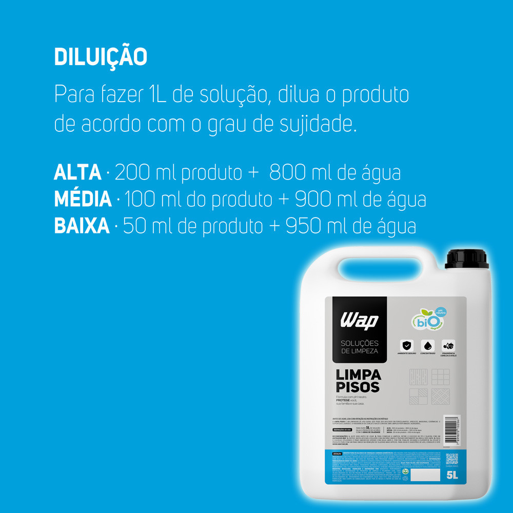 Produto para Limpar Porcelanato e Pisos em Geral WAP LIMPA PISOS 5L
