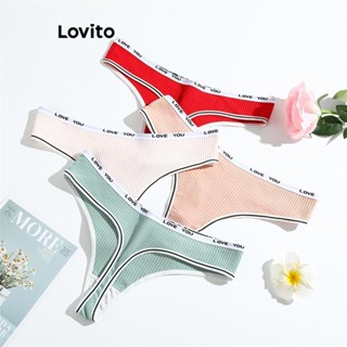 Lovito Calcinha Casual Com Letras Contrastantes Para Mulheres LNL43121