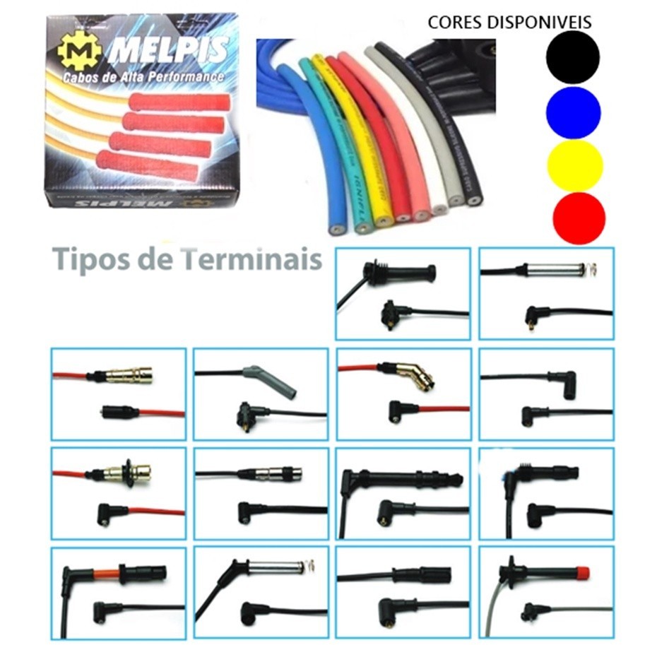 cabo de vela vw Golf Polo Cross Fox 01/06 - Audi A3 1.6 8V 101 CV - Gol 1.0 8V Rsh Trend Power sem distrib 10mm ST-V25