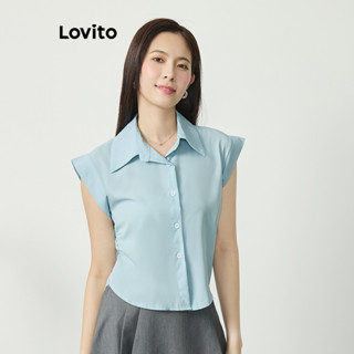 Lovito Blusa Casual Lisa Franzida Para Mulheres L77ED030