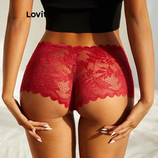 Lovito Calcinha Sexy De Renda Lisa Para Mulheres LNL50123