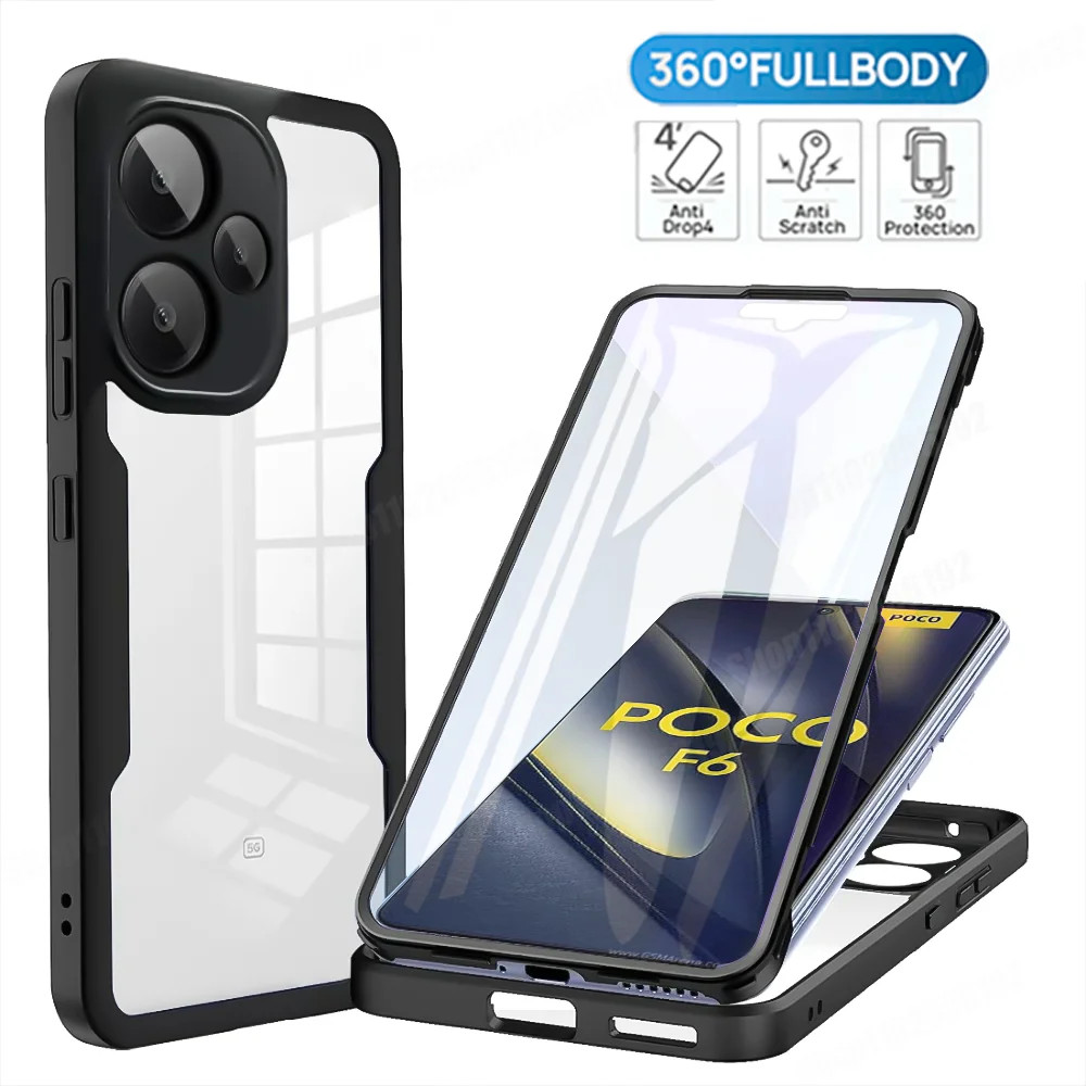 Para Xiaomi Redmi 14C 13C 12C 13 12 Note 14 13 12 11 Pro Plus Capa De Telefone À Prova De Choque 360 Protetor De Tela De
