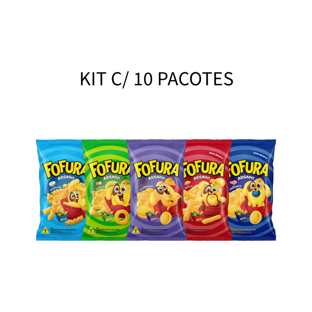 Kit 10 Salgadinho de Milho Fofura 60g  - Sabores