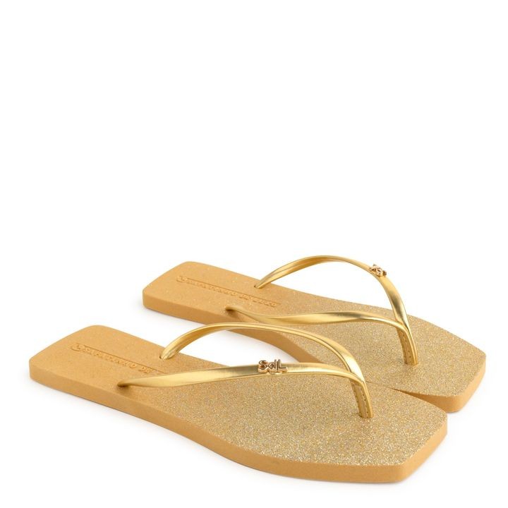 Rasteira Ouro Bico Quadrado com Glitter Prata e Ouro POP STAR_5 - Women Shoes