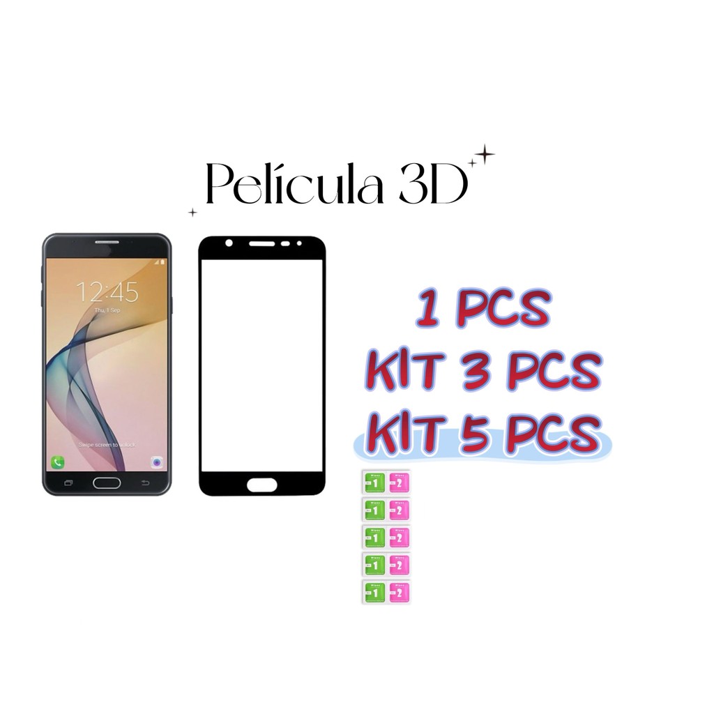 Película de vidro 3D Temperado Para Samsung J7 2016 / J7 metal / J5 2016 / J5 metal