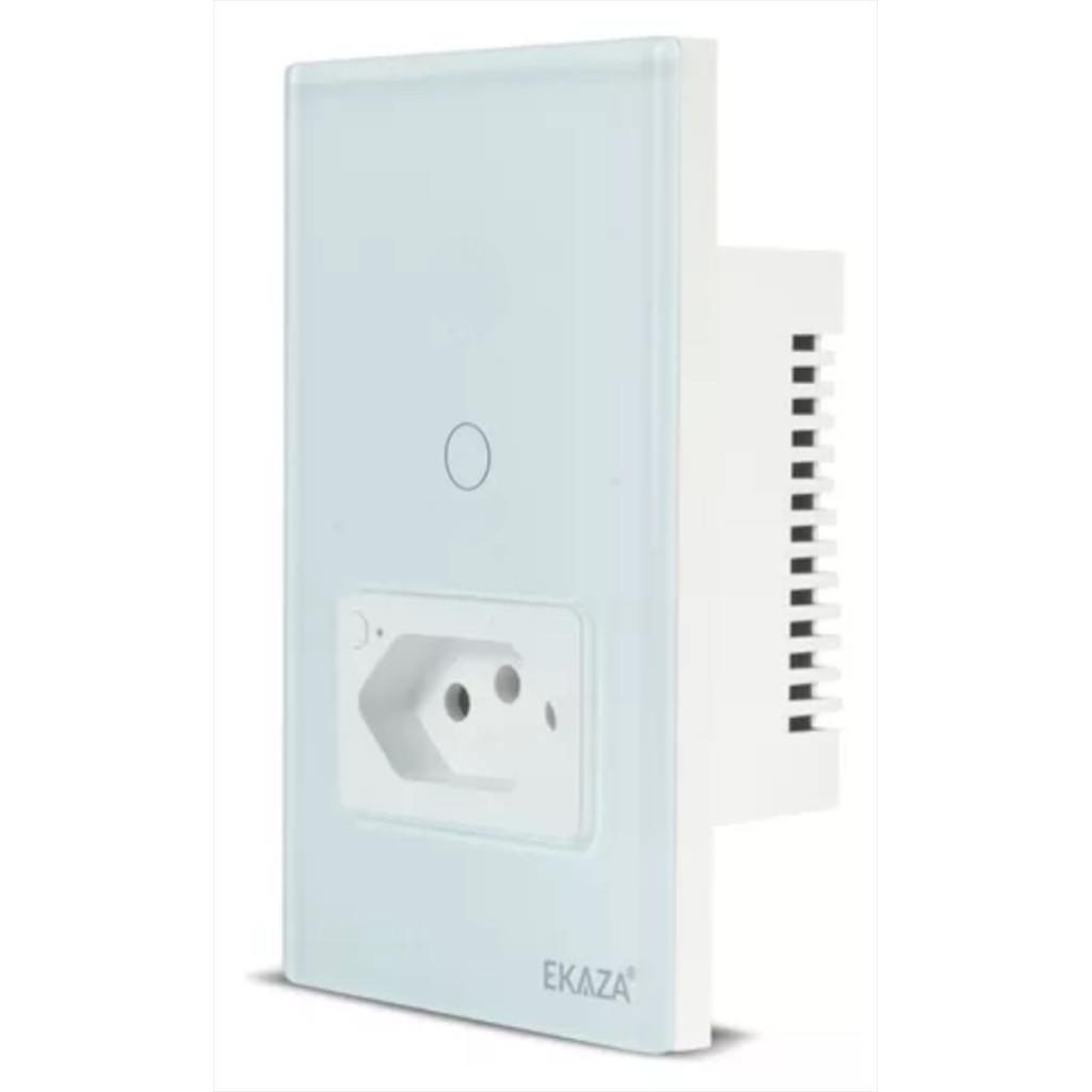 Interruptor Wi-Fi Inteligente 1 Botão e 1 Tomada Ekaza Alexa Branco