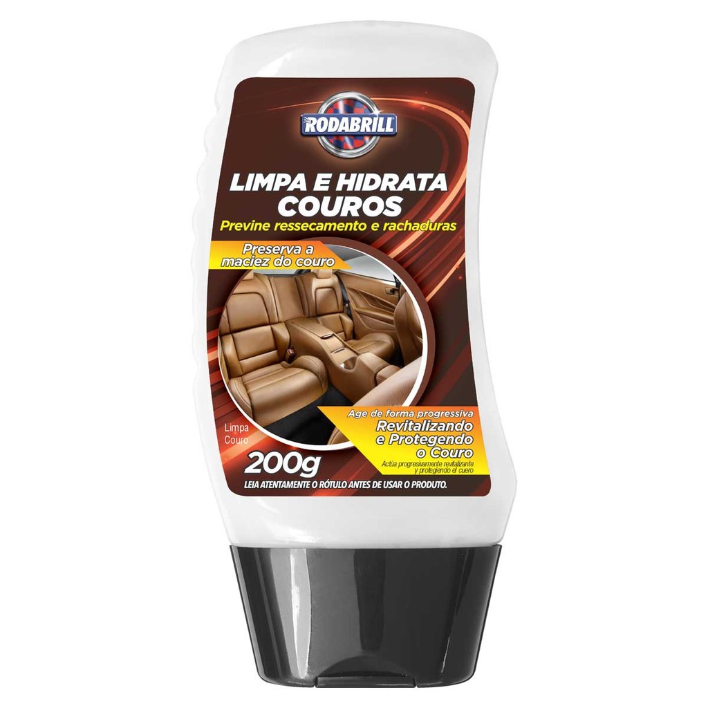 Limpa Hidrata Renova Couros Rodabrill 200g Automotivo Bolsas Jaquetas Estofados Sapatos