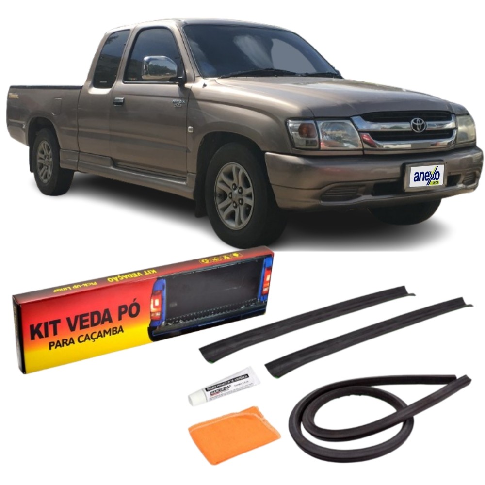Kit Vedação Tampa Caçamba Toyota Hilux 1995 a 2004 Veda Pó Protetor de Sujeira e Líquidos