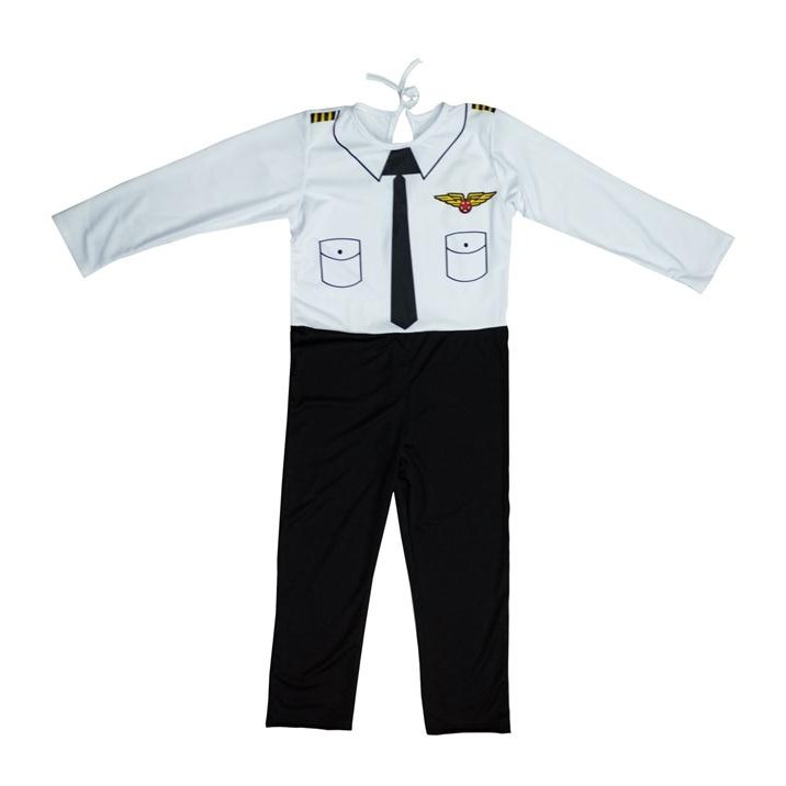 Roupa Piloto de Avião Infantil Fantasia Longa para Menino