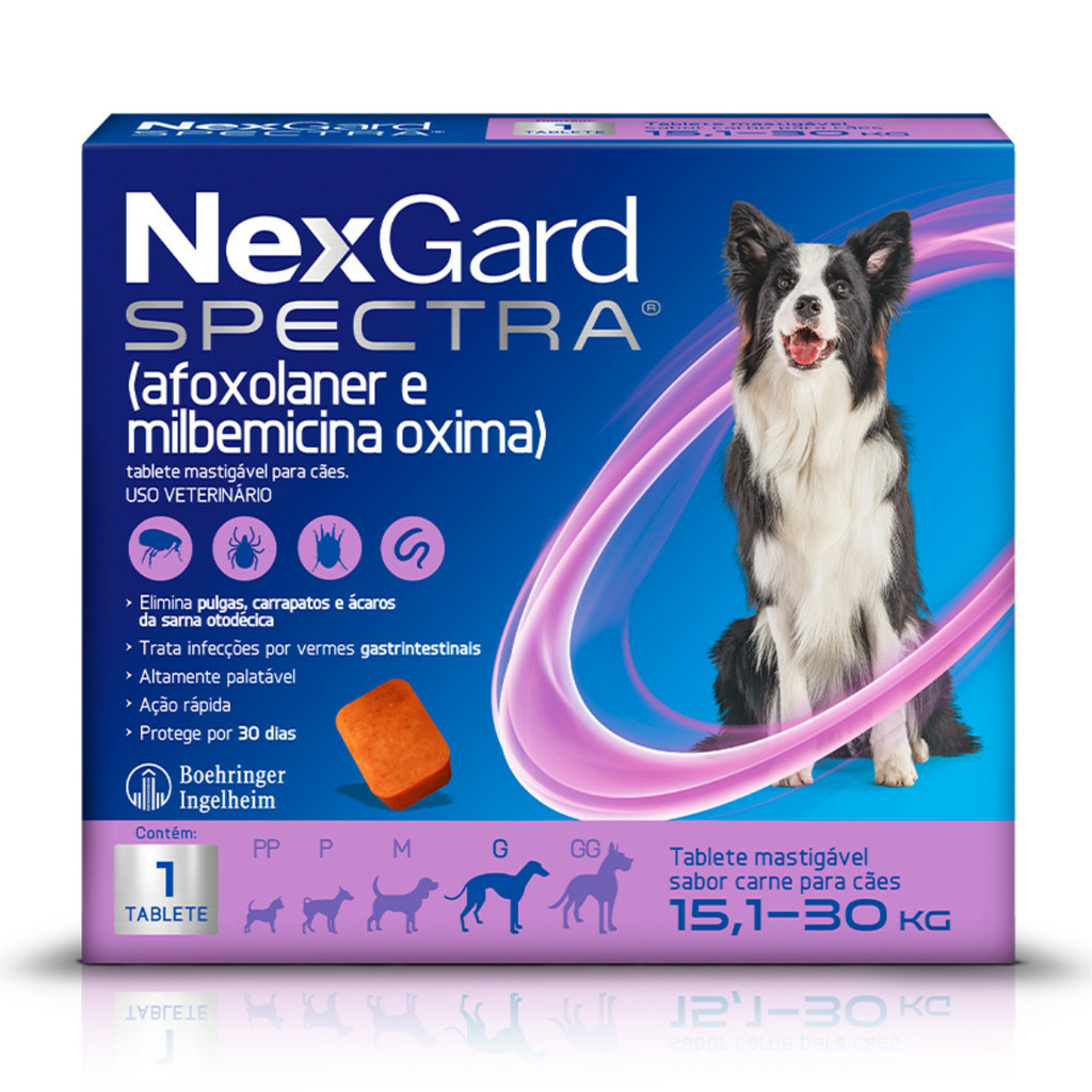 Nexgard Spectra Antipulgas e Carrapatos para Cães de 15,1 a 30kg 1 Tablete Mastigável em Oferta na Shopee