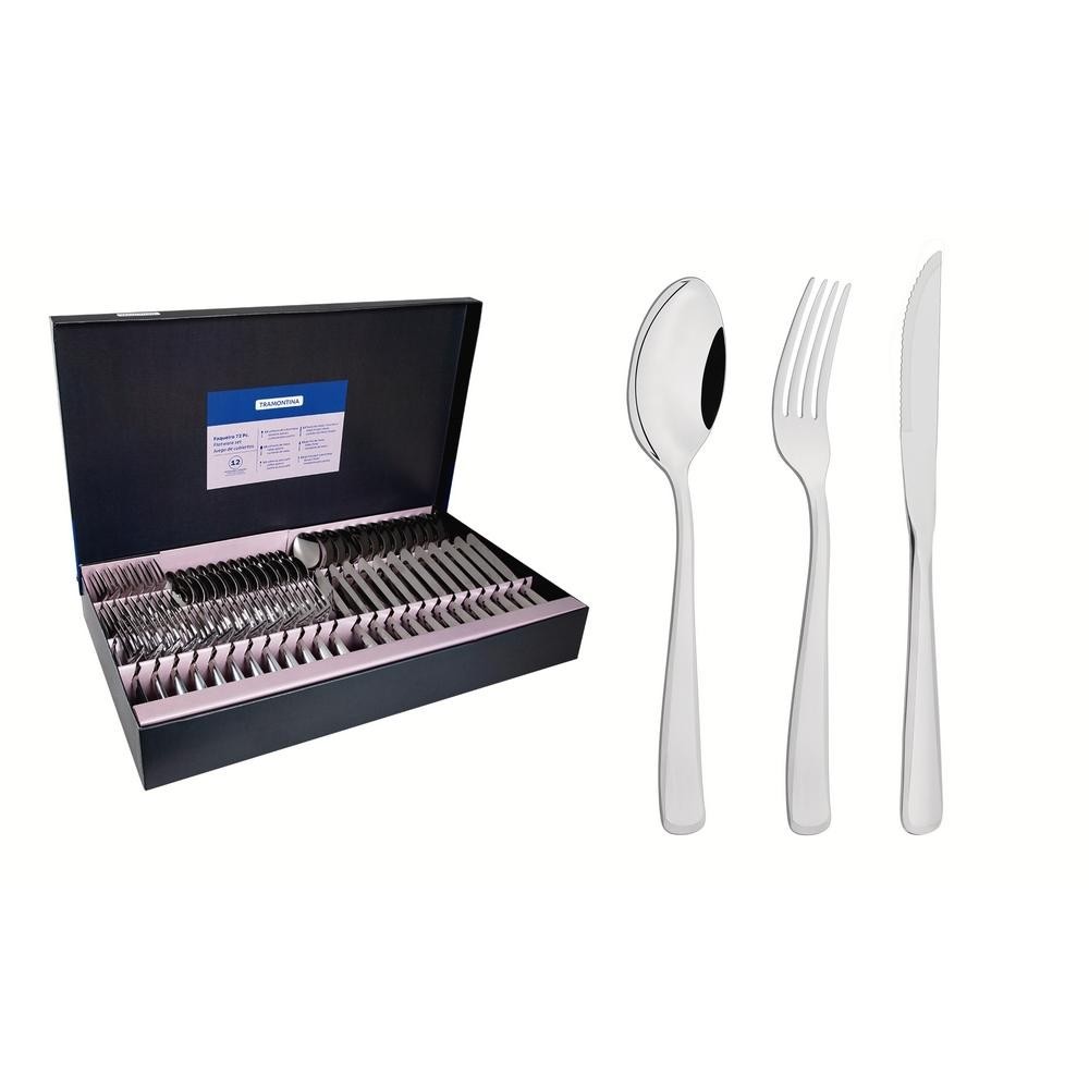 Faqueiro Churrasco Pacific Em Aço Inox 72 Peças Tramontina em Oferta na Shopee