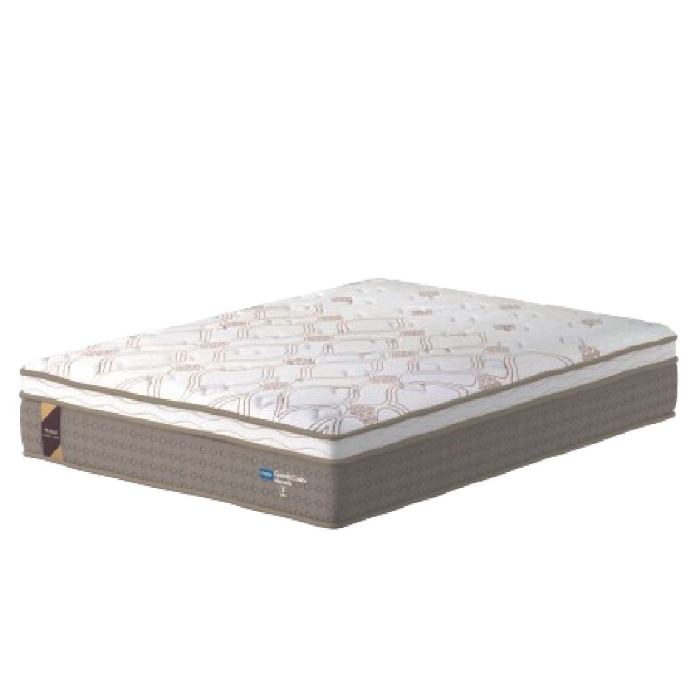 Colchão Casal Molas Ensacadas Guarda Costas Alameda 138x188x30cm Marrom / Branco Euro In Probel - Home & Living