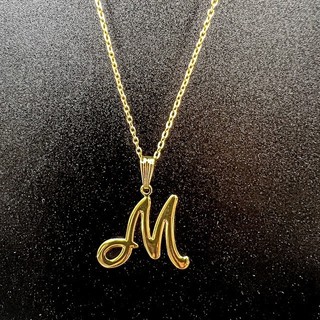 Colar De Letra Inicial nome Dourado Folheado Ouro 18K