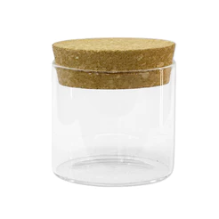 Pote de Virdro Hermético Tampa de Rolha - 6,5x6cm - 120ml - 1 unidade - Rizzo