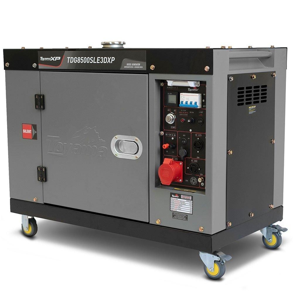Gerador Energia Cabinado Diesel TDG8500SLE3DXP 4T Trifásico 220V Partida Elétrica - Toyama
