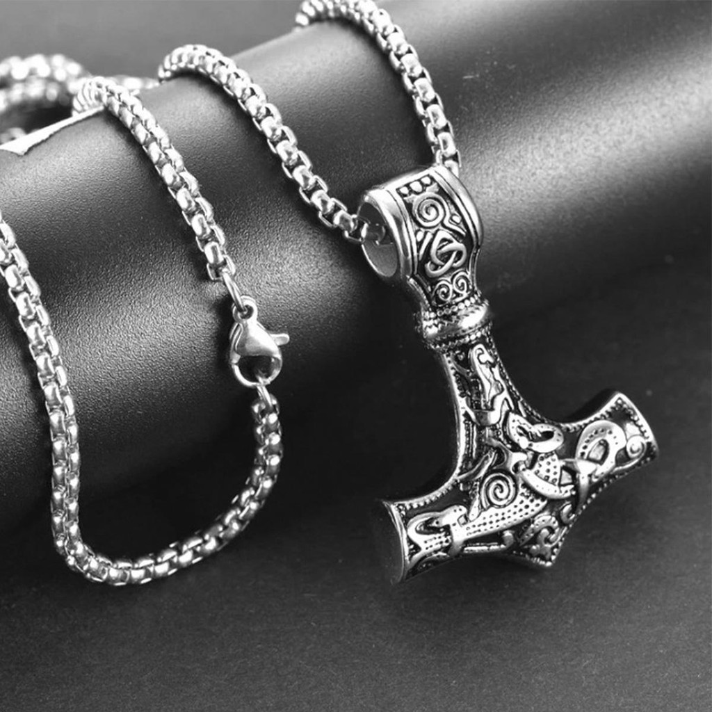 Corrente Aço Inox Âncora Viking Detalhe Preto