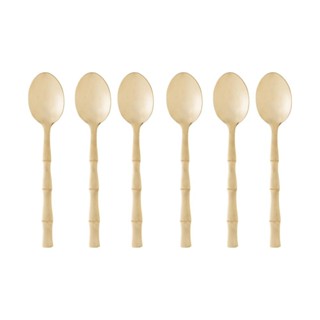 6 Colheres para Sobremesa Lyor Bambu Elegant Champanhe em Oferta na Shopee