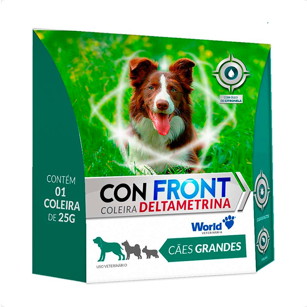 ConFront Coleira Deltametrina 25g para Cães Porte Grande - 1 Unidade em Oferta na Shopee