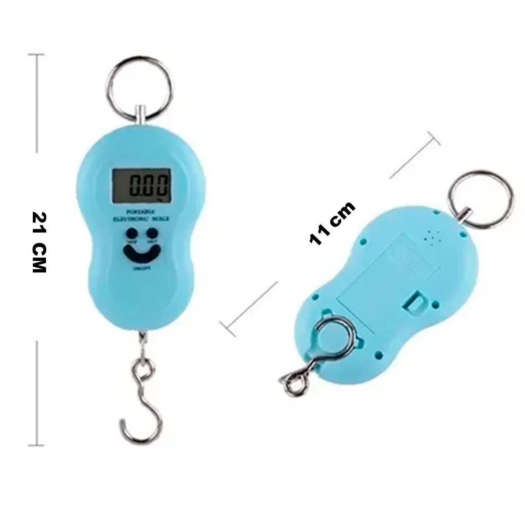 Balança Portátil Precisão com anzol Gancho de aço Digital 50kg Feira Pesca Bagagem