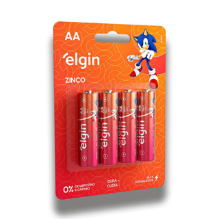 Pilha Zinco AA Elgin Bateria Carvão 2A Pequena 4 unidades em Oferta na Shopee