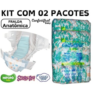 KIT COM 02 PACOTES DE FRALDA INFANTIL CONFORTFRAL BABY 2 LINHA