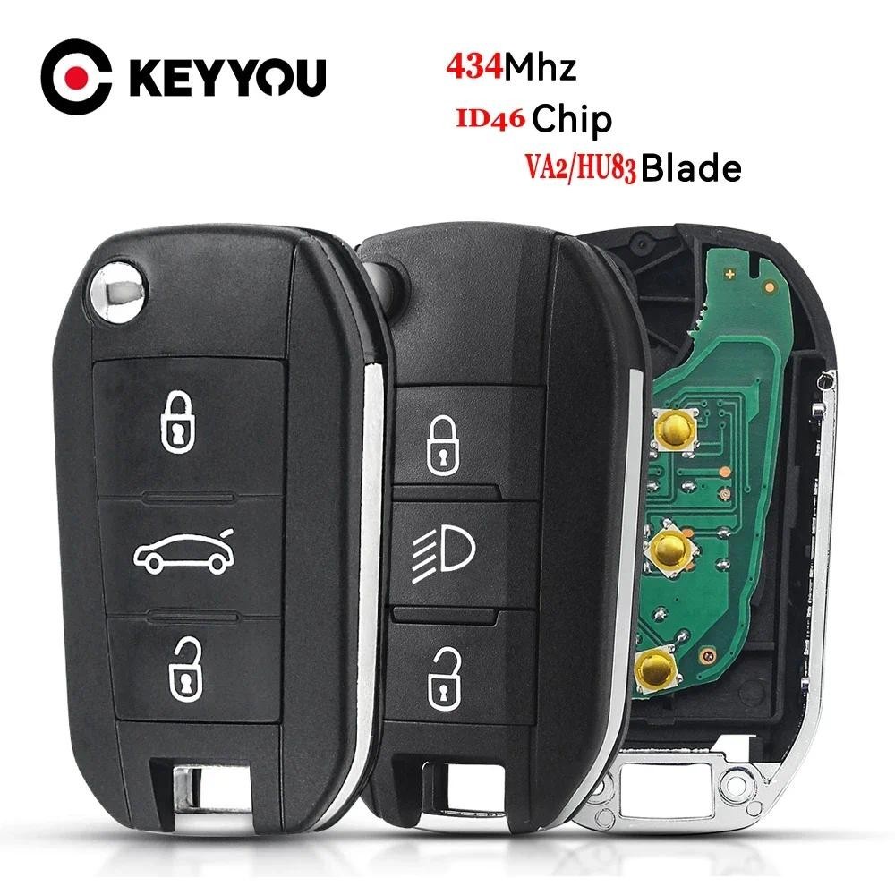 434MHz Controle Remoto Da Chave Do Carro Para Peugeot 208 2008 301 308 508 Citroen C-Elysee C4-Cactus ID46 PCF7941 Chip