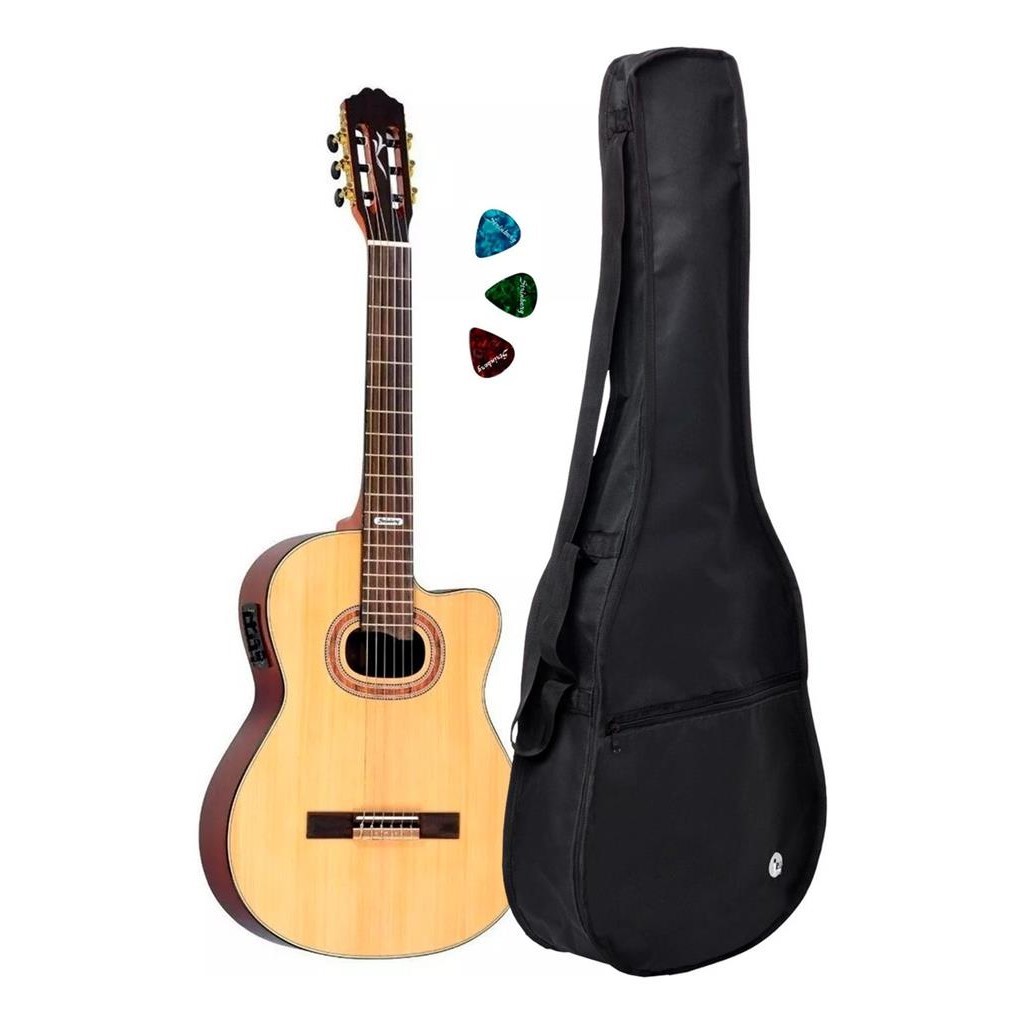 Violao Strinberg Sc35c Eletrico N Kit Capa Simples + Paletas em Oferta na Shopee