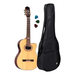 Violao Strinberg Sc35c Eletrico N Kit Capa Simples + Paletas