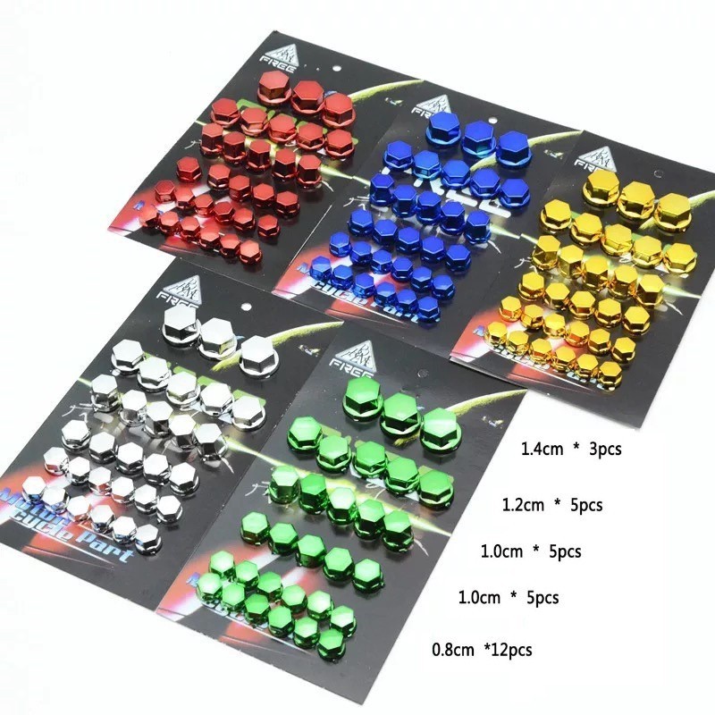 30 pcs Metal Chapeamento Motocicleta Modificação Parafuso Cobre Para Carro Elétrico Motor Scooters Colorido Nut Capa Ace