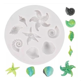 MOLDE DE SILICONE FUNDO DO MAR ESTRELA CONCHA em Oferta na Shopee