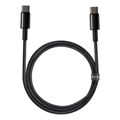 Baseus Cabo Turbo Tipo-C para Tipo-C Tungsten Gold 100W 1m Fio Trançado Alta Densidade Flexível