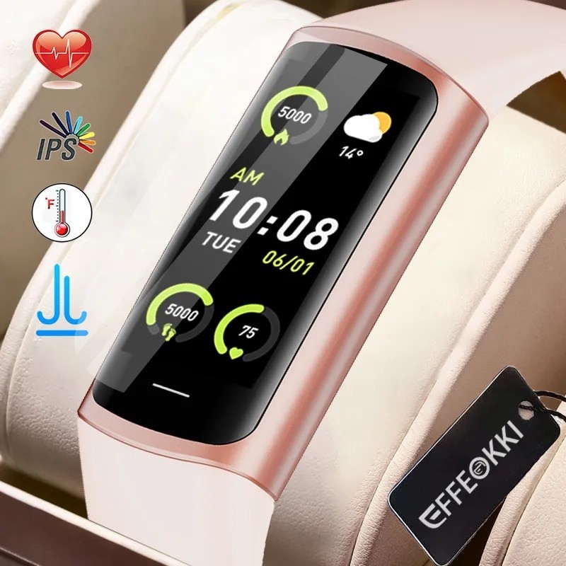 Effefeokki Fitness Smartwatch 2024 Relógio De Pulso Inteligente Para Homens Sport Band Pro 6 Tracker Homem Mulher Pulseira Conectada À Prova D'água Xiaomi Huawei