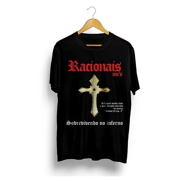 Blusa Camiseta Básica Racionais Mc's Estilo de Rua Hip Hop Sobrevivendo ao Inferno