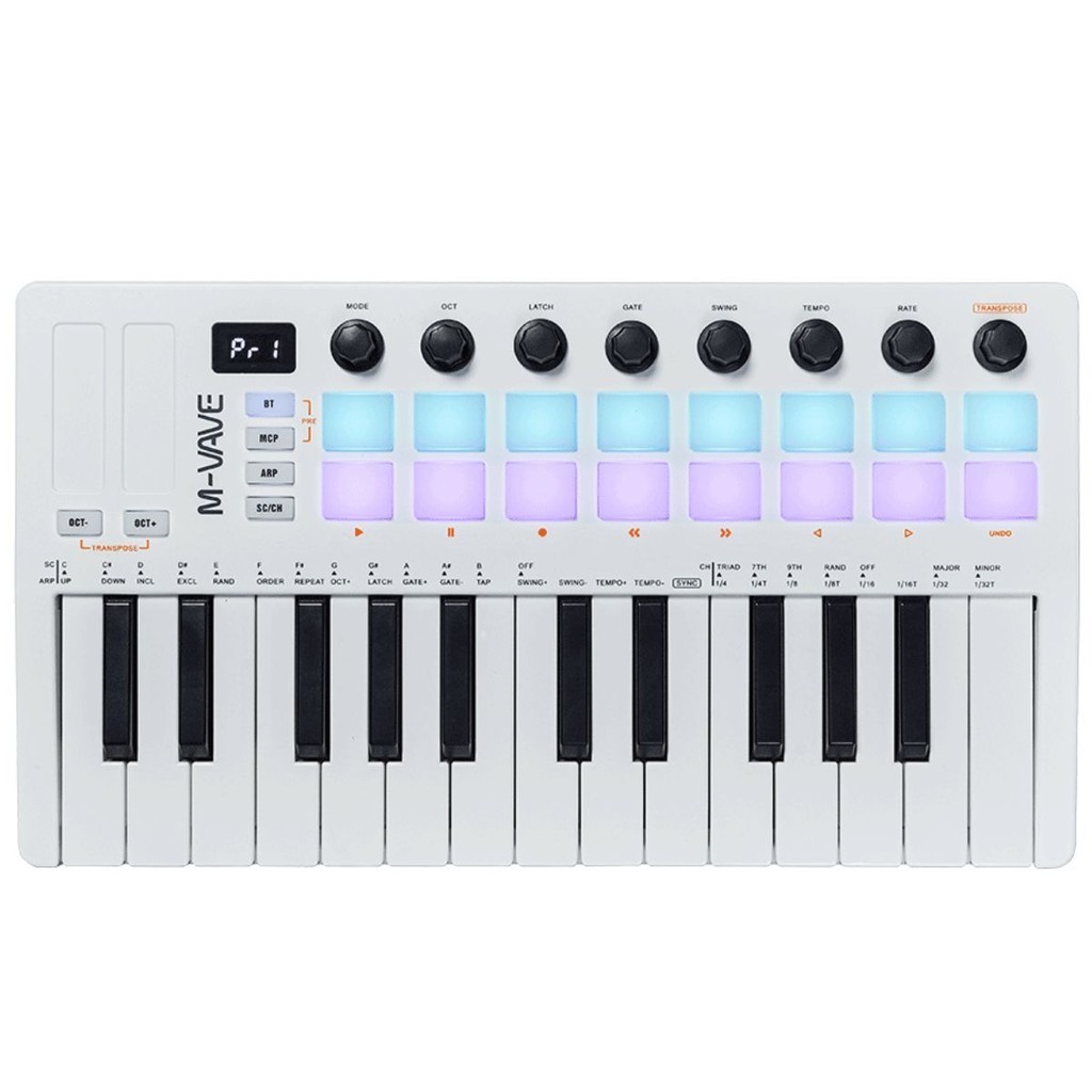 Teclado M-Vave SMK25 II Controlador Midi 25 Teclas 16 Pads
