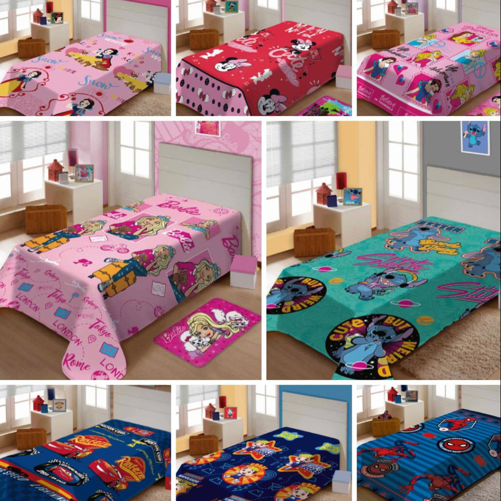 Manta Personagens Fun Infantil 2,0m x 1,5m Jolitex Ternille