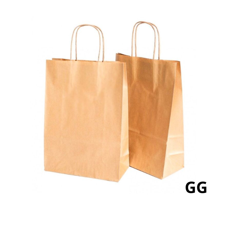 Sacola de Papel GG 39x32x16cm - Kraft - Fundo Largo - 1100 unidades - Cromus - Rizzo