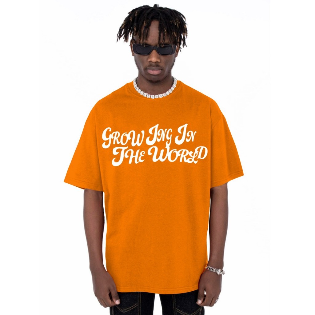 Camiseta Colorida Oversized Unissex Larga Manga Curta Letras Grandes