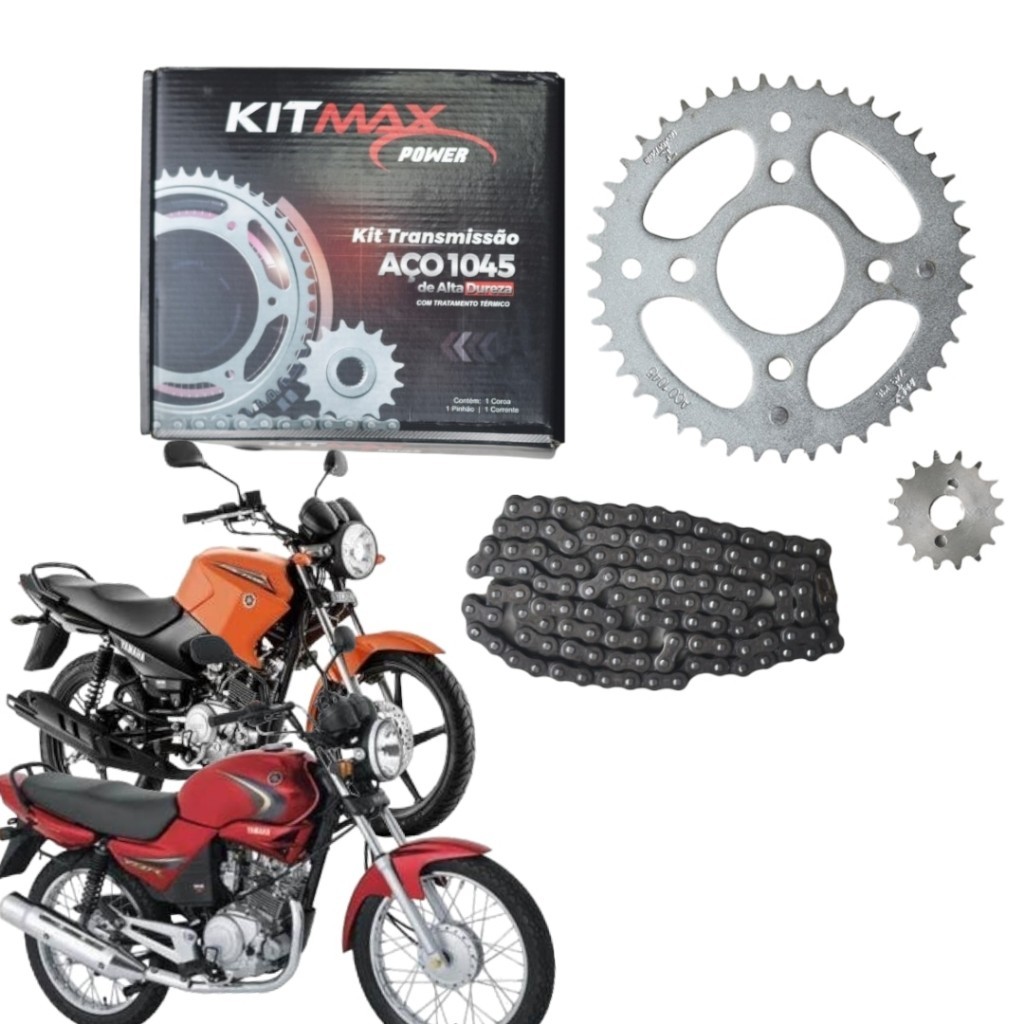 Kit Relação Transmissão Tração Ybr Factor 125 2003 à 2016 | Titan 160 | Crosser 150 Original MAX POWER