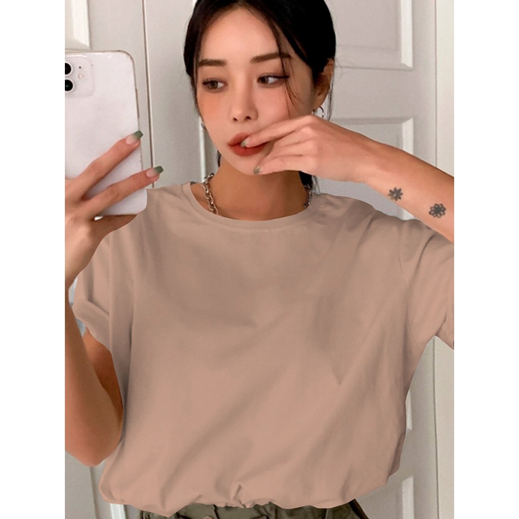 Camiseta Feminina Blogueira Sem Estampa Estilosa Oversized Confortavel T Shirt Plus Size Blusa