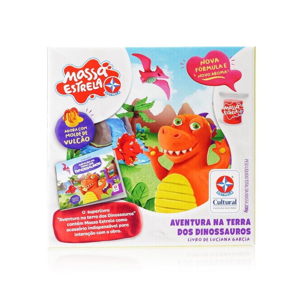 Kit Massinha Dinossauros Livro Educativo Estrela Oficial