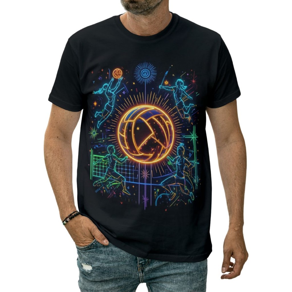 Camiseta Estampa Vôlei Esporte Quadra Rede Jogo Defesa