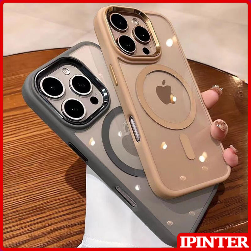 Câmera De Metal Luxuosa Protege Magsafe Capa Acrílica Transparente Para iPhone Air 17 16 15 14 13 12 11 Pro Max em Oferta na Shopee