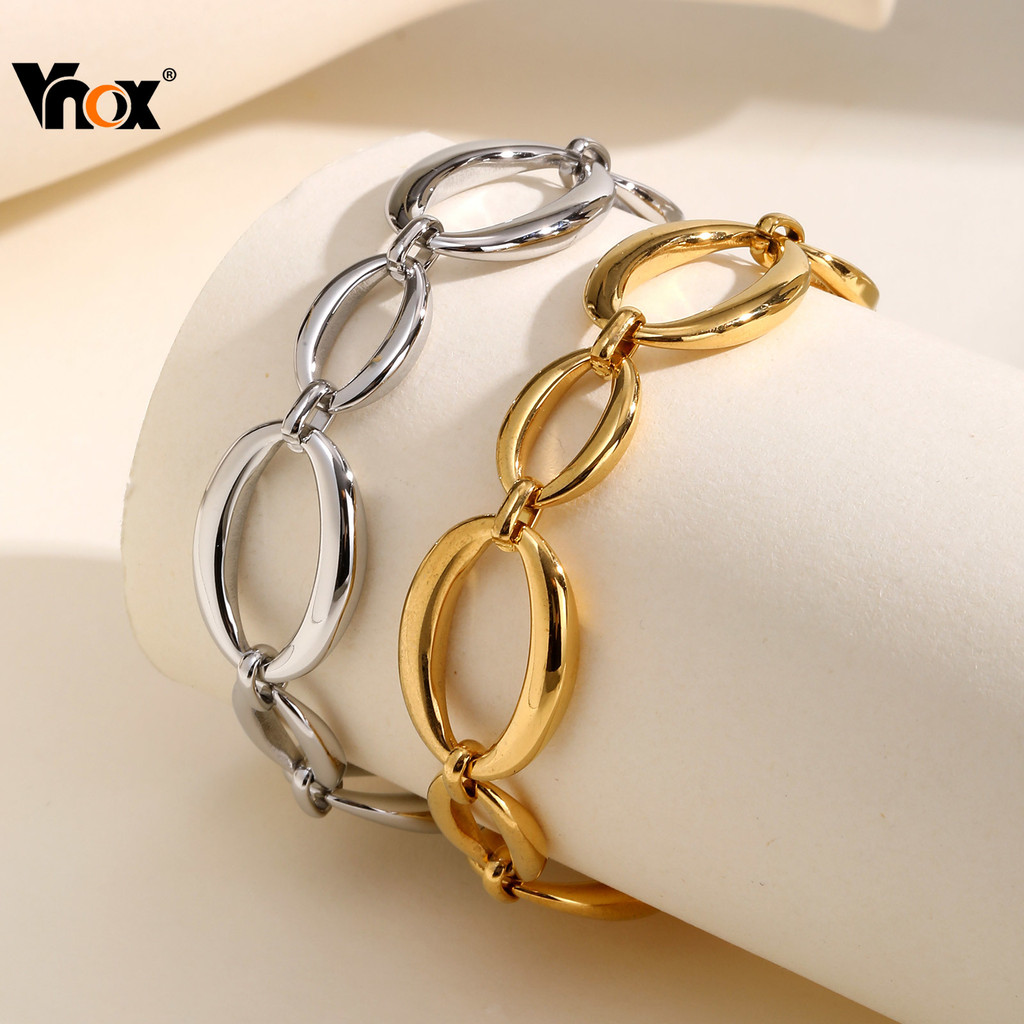 Pulseira De Corrente Artesanal De Aço Titânio Vnox Para Mulheres E Meninas , Joias Delicadas Grossas em Oferta na Shopee